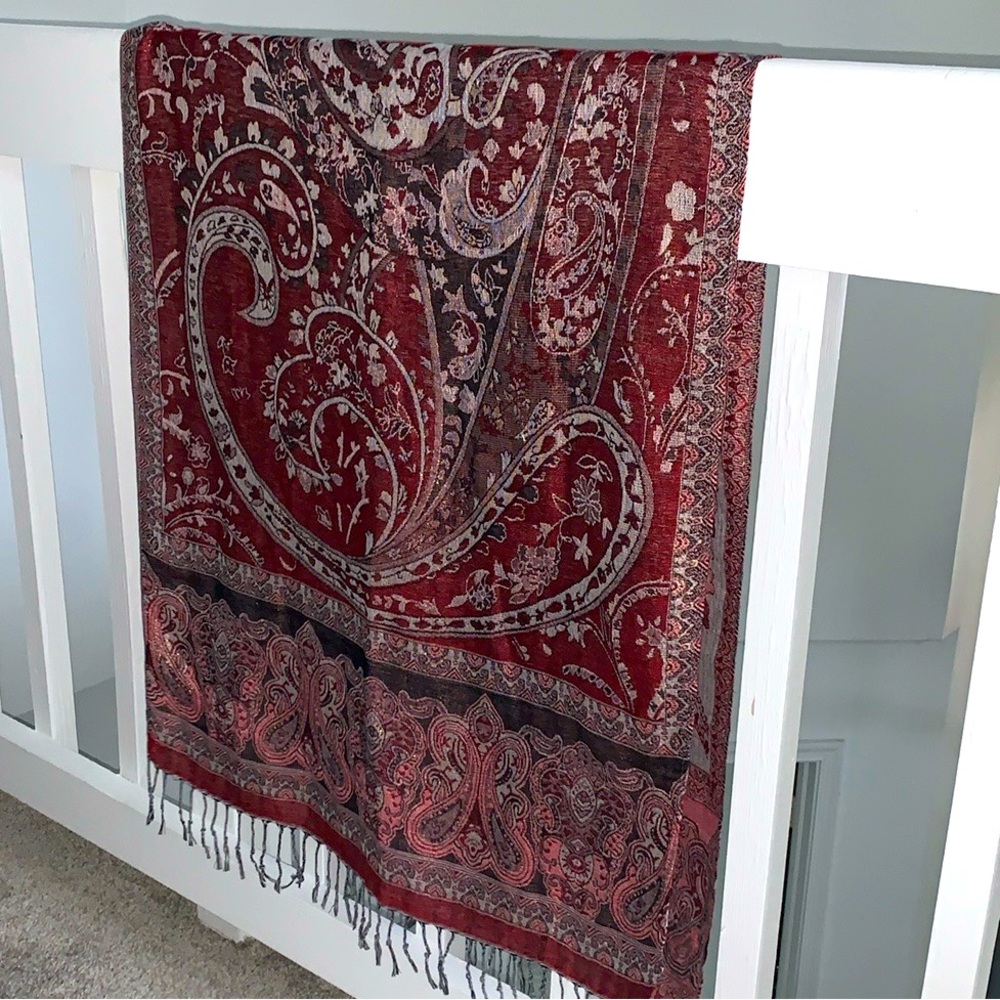 Ornate Red Scarf